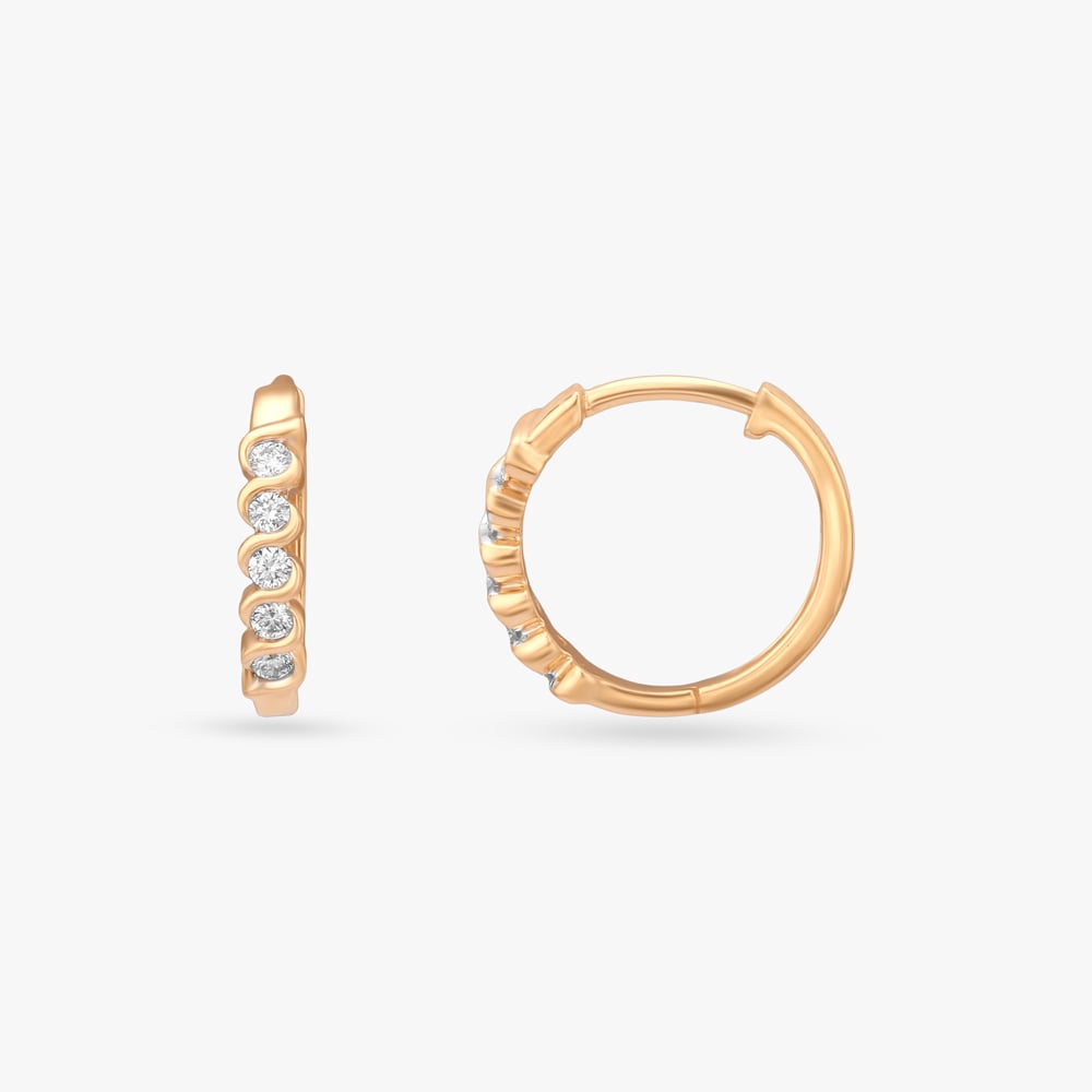Twisted Spark Diamond Hoop Earrings,,hi-res image number null