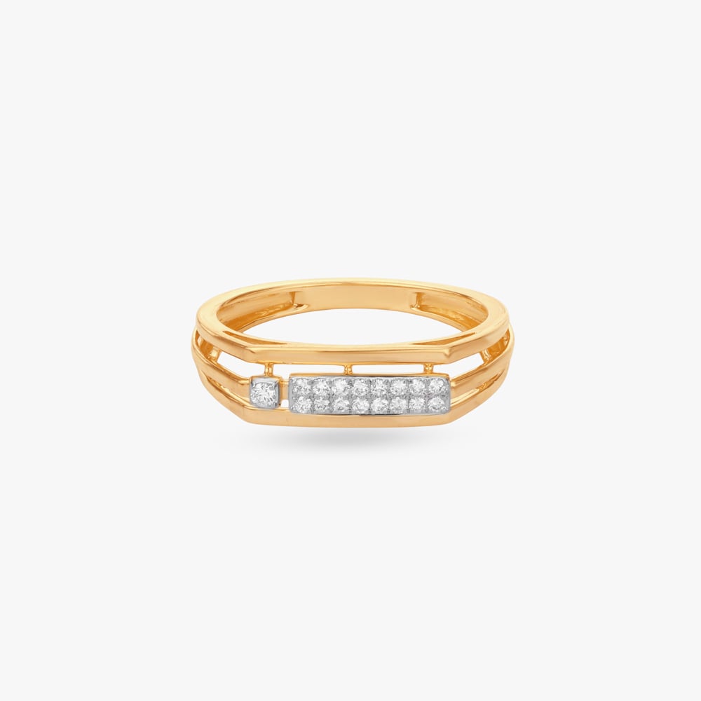 Rectangular Row Diamond Ring For Men,,hi-res image number null