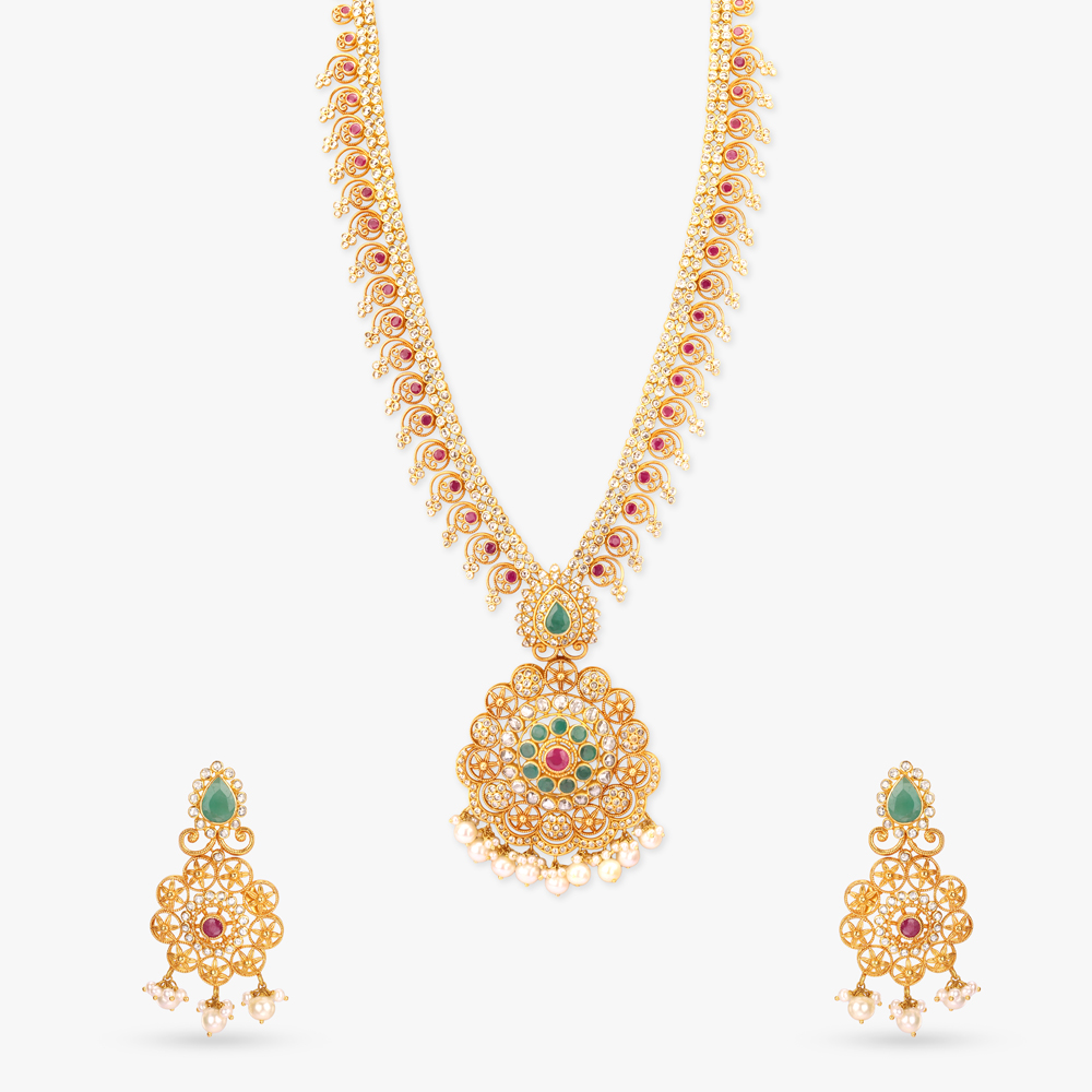 Celestial Medallion Gold Necklace Set,,hi-res image number null