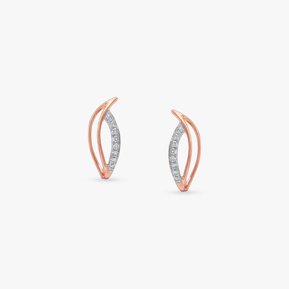 Sculpted Gleam Diamond Stud Earrings,,hi-res image number null