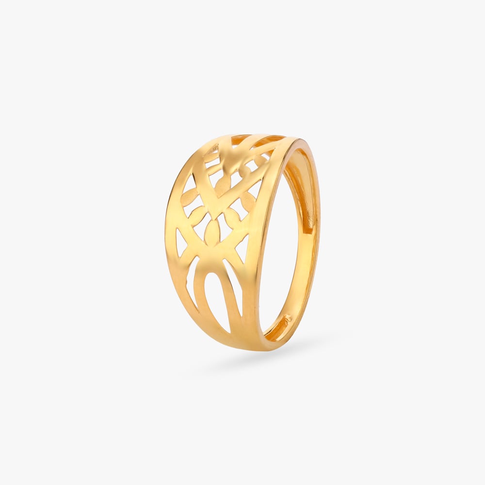 Lattice Flow Gold Ring,,hi-res image number null