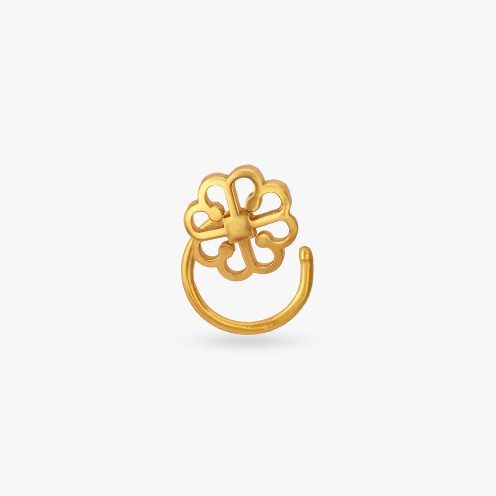 

Lucky Bloom Gold Nose Pin