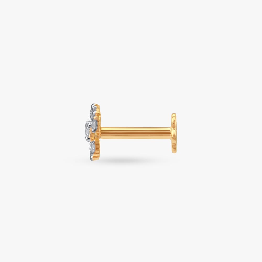 Petal Cross Diamond Nose Pin,,hi-res image number null
