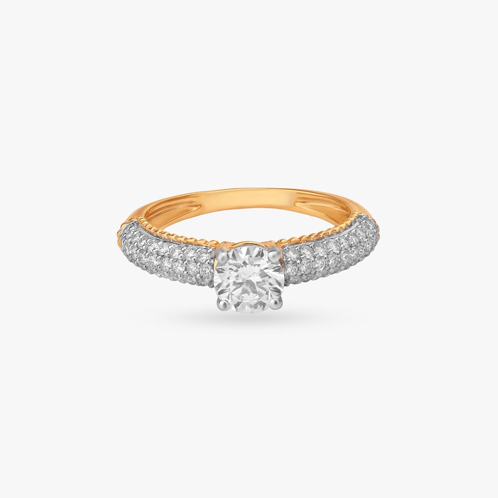 Gleaming Halo Solitaire Ring,,hi-res image number null