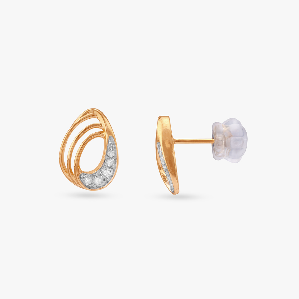 Whirl Light Diamond Stud Earrings,,hi-res image number null