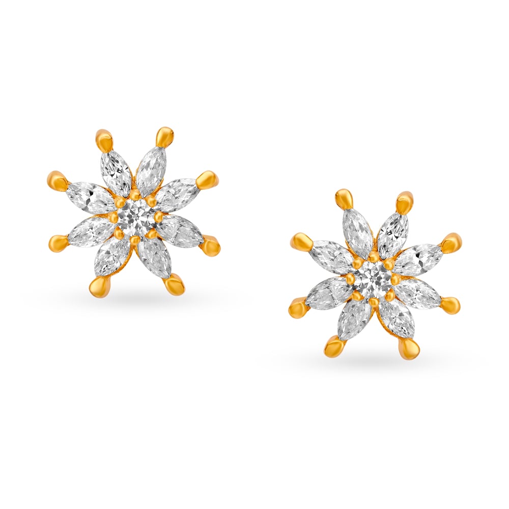 Girlish Star Shaped Gold Stud Earrings,,hi-res image number null