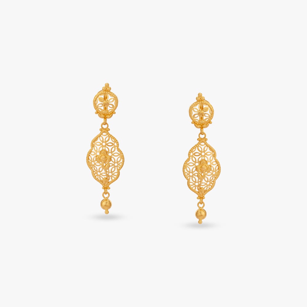 

Filigree Glow Gold Drop Earrings