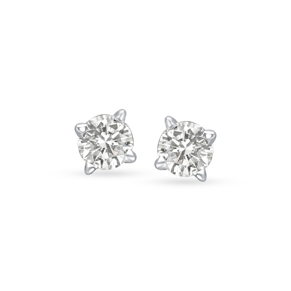 3 Stone Moissanite Diamond Earrings Diamond Studs  Shraddha Shree Gems