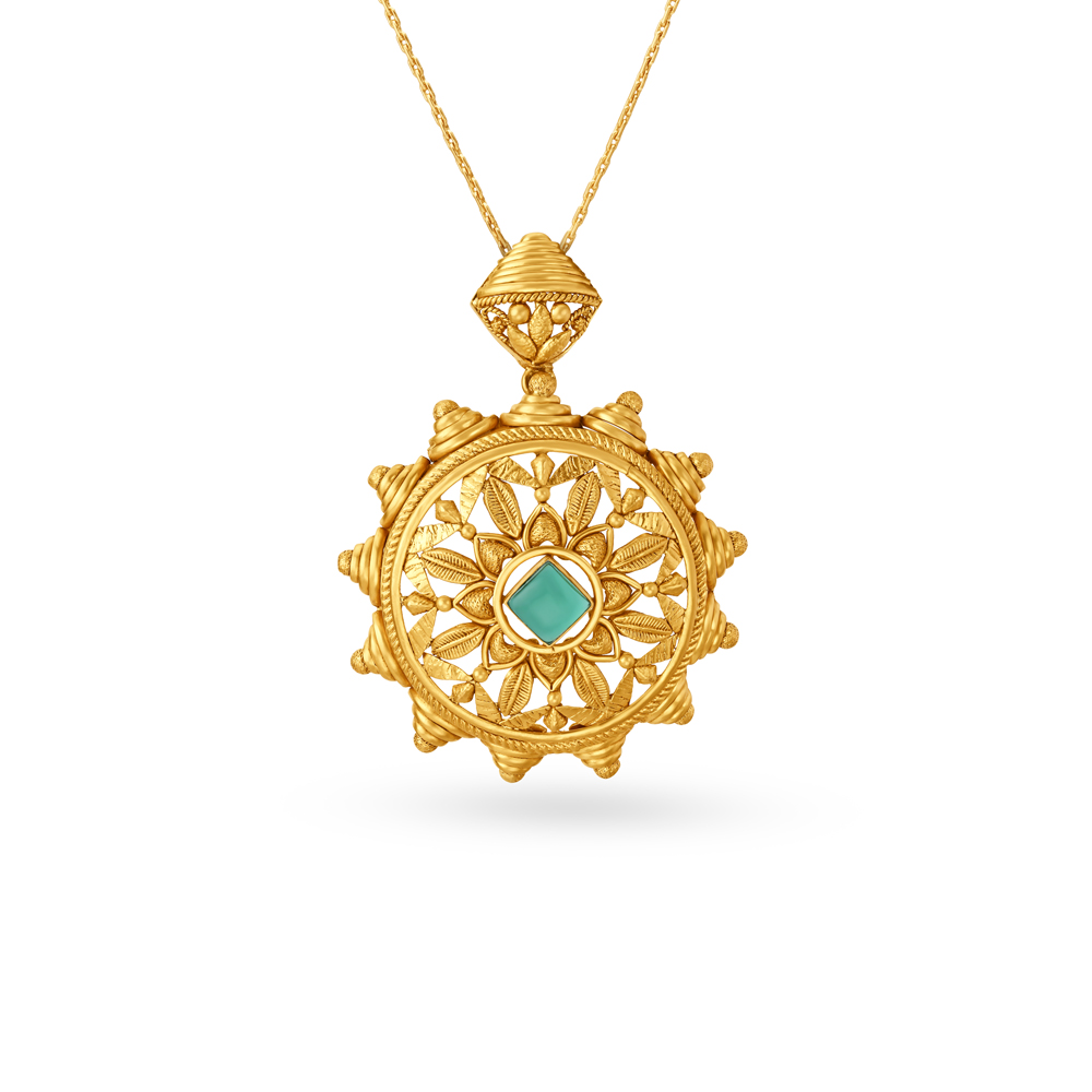 Artsy Floral Pendant and Earrings Set,,hi-res image number null