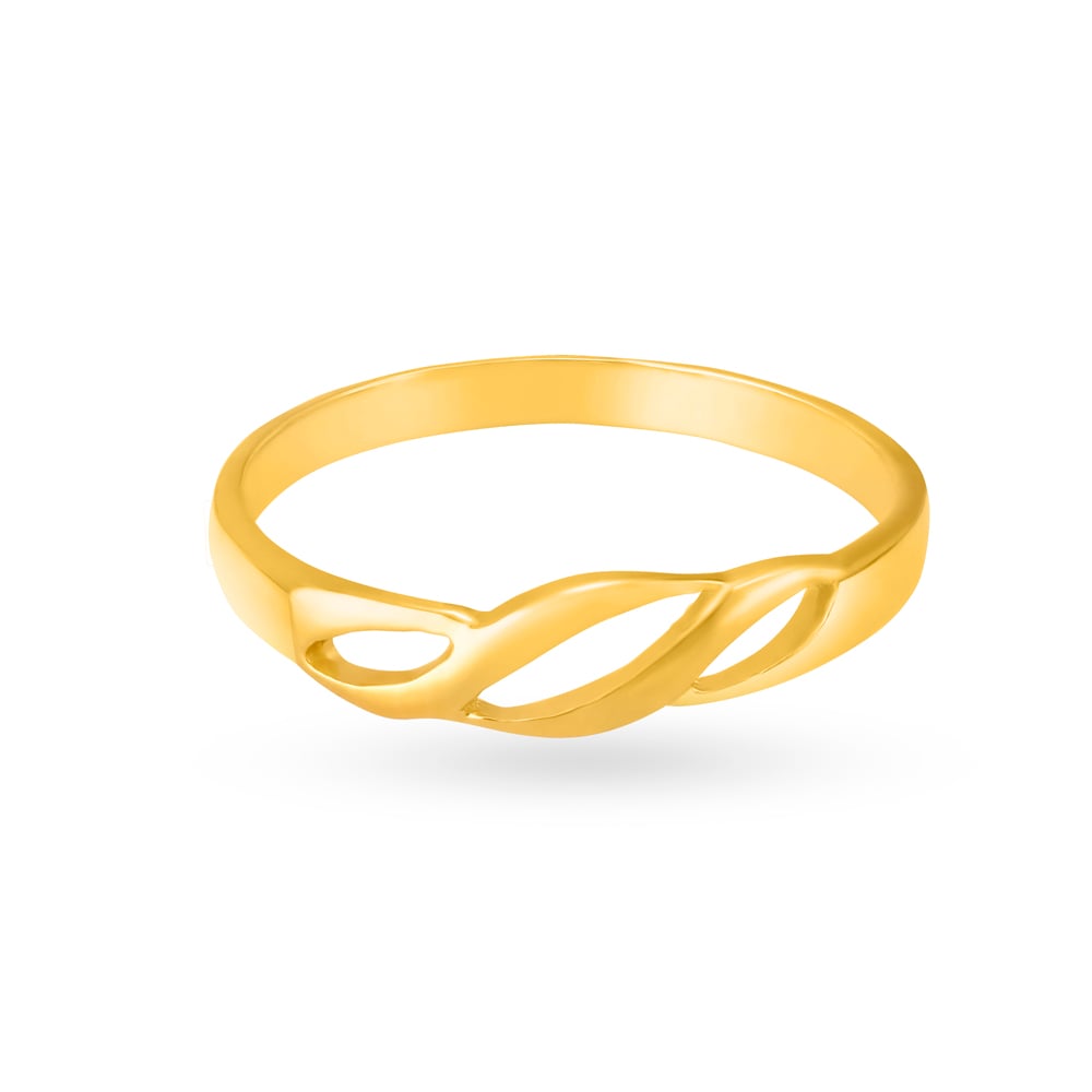 Whimsical 22 Karat Yellow Gold Waveform Finger Ring,,hi-res image number null