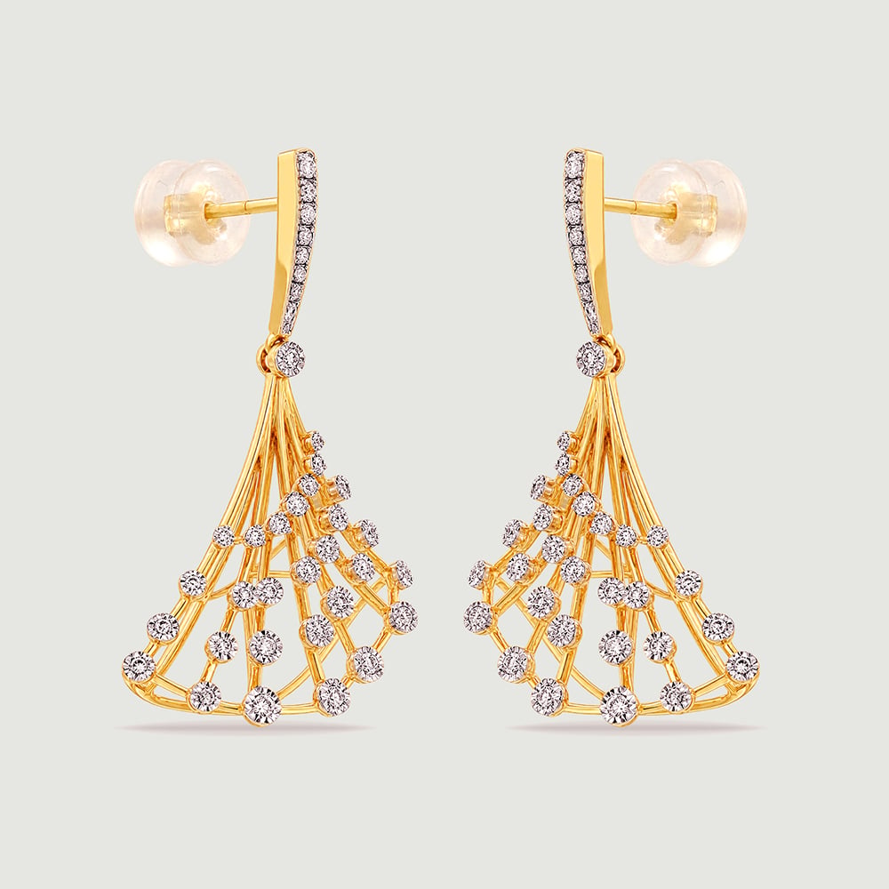 Radiant Cascading Diamond Jhumka,,hi-res image number null