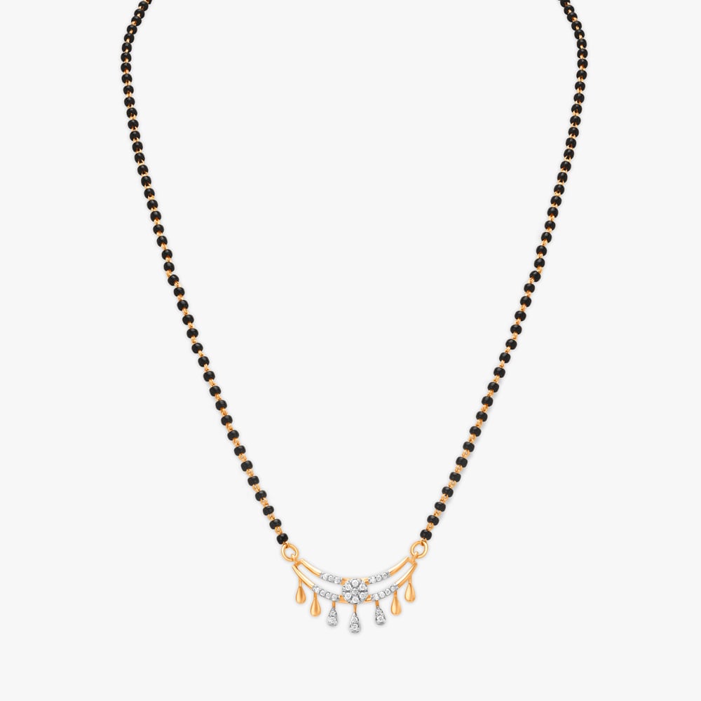 Evergreen Leafy Diamond Mangalsutra,,hi-res image number null