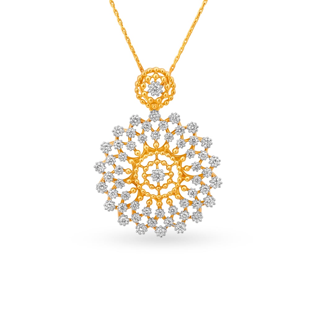 Debonair Floral Diamond Pendant,,hi-res image number null