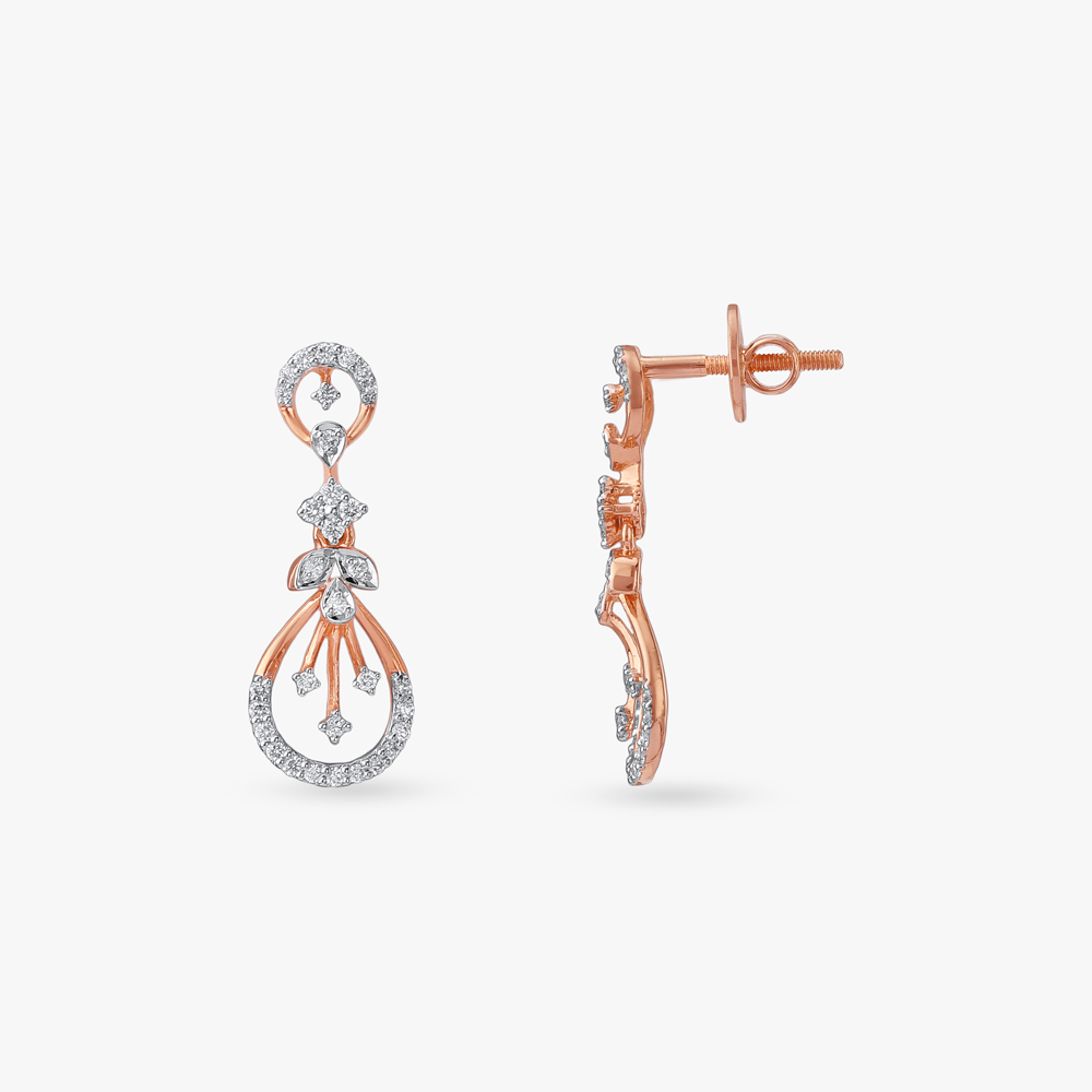 Rosy Grace Diamond Drop Earrings,,hi-res image number null