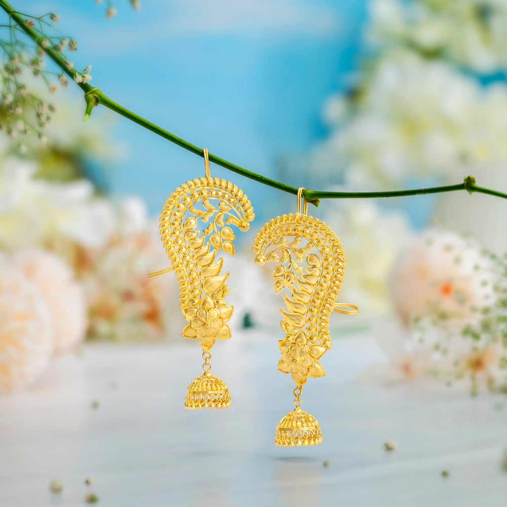 Enduring Floral Motif Jhumka Earring,,hi-res image number null