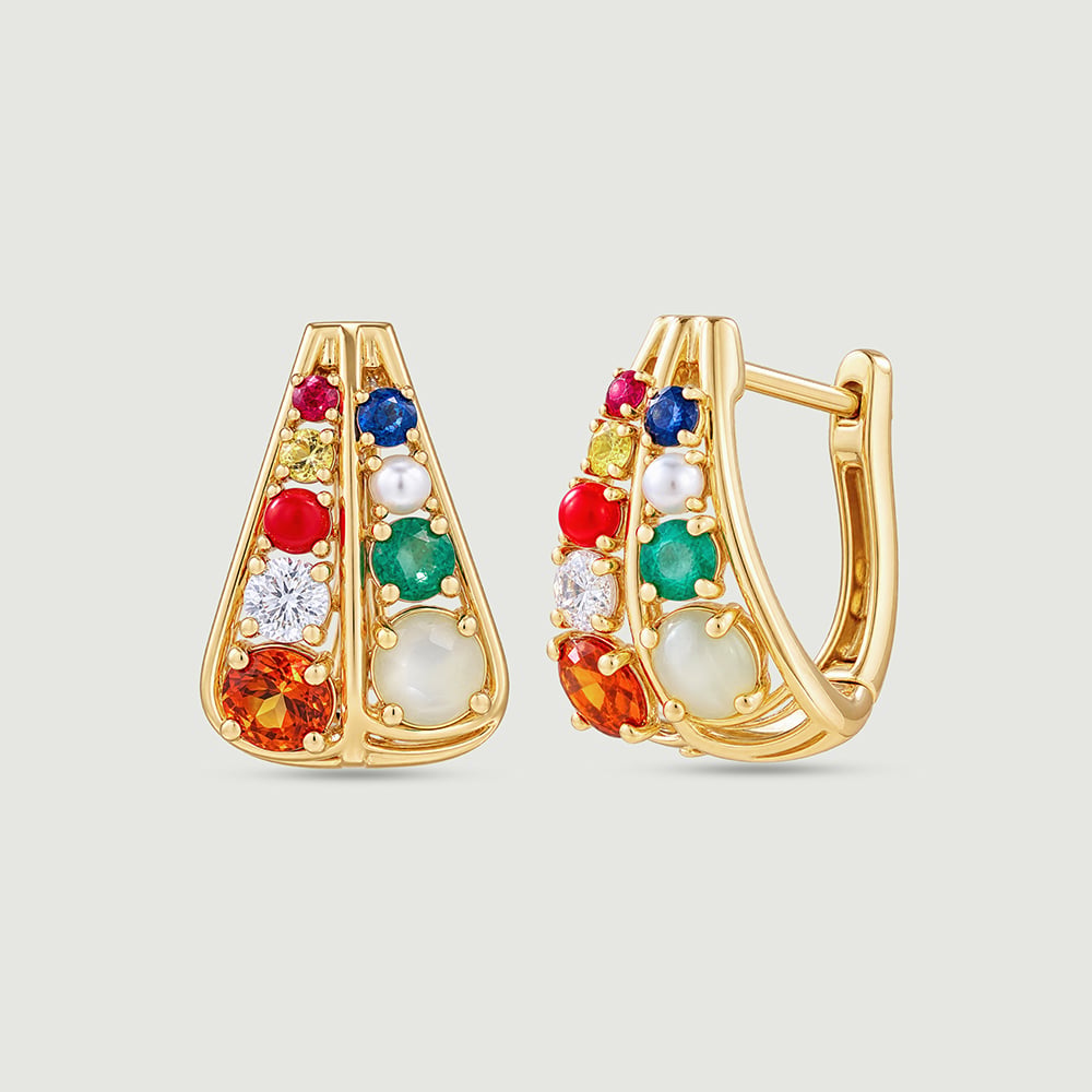 Vibrant Parallel Gold Hoop Earrings,,hi-res image number null
