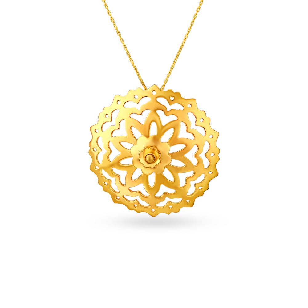 Floral Gold Pendant Set,,hi-res image number null