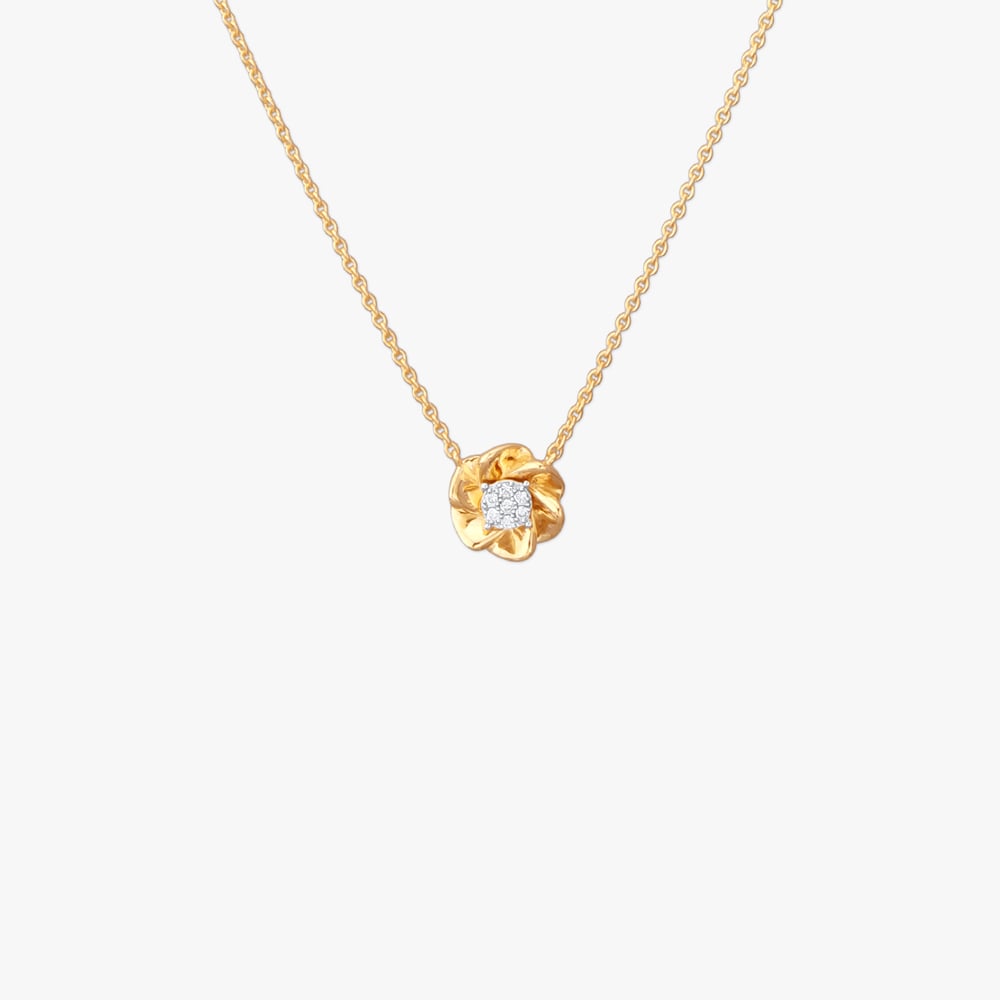 

Delicate Flower Diamond Pendant with Chain