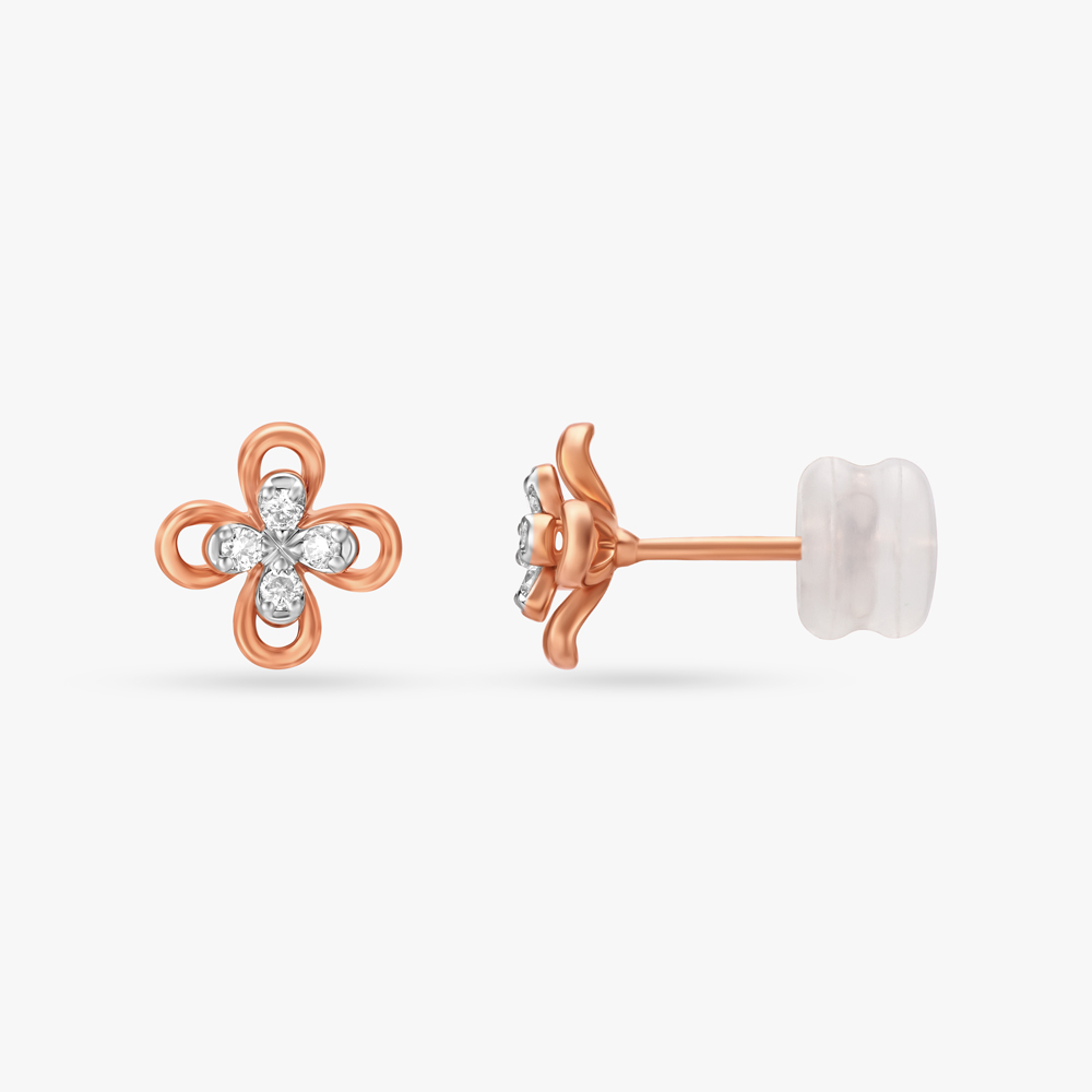 Floral Beauty Diamond Stud Earrings,,hi-res image number null