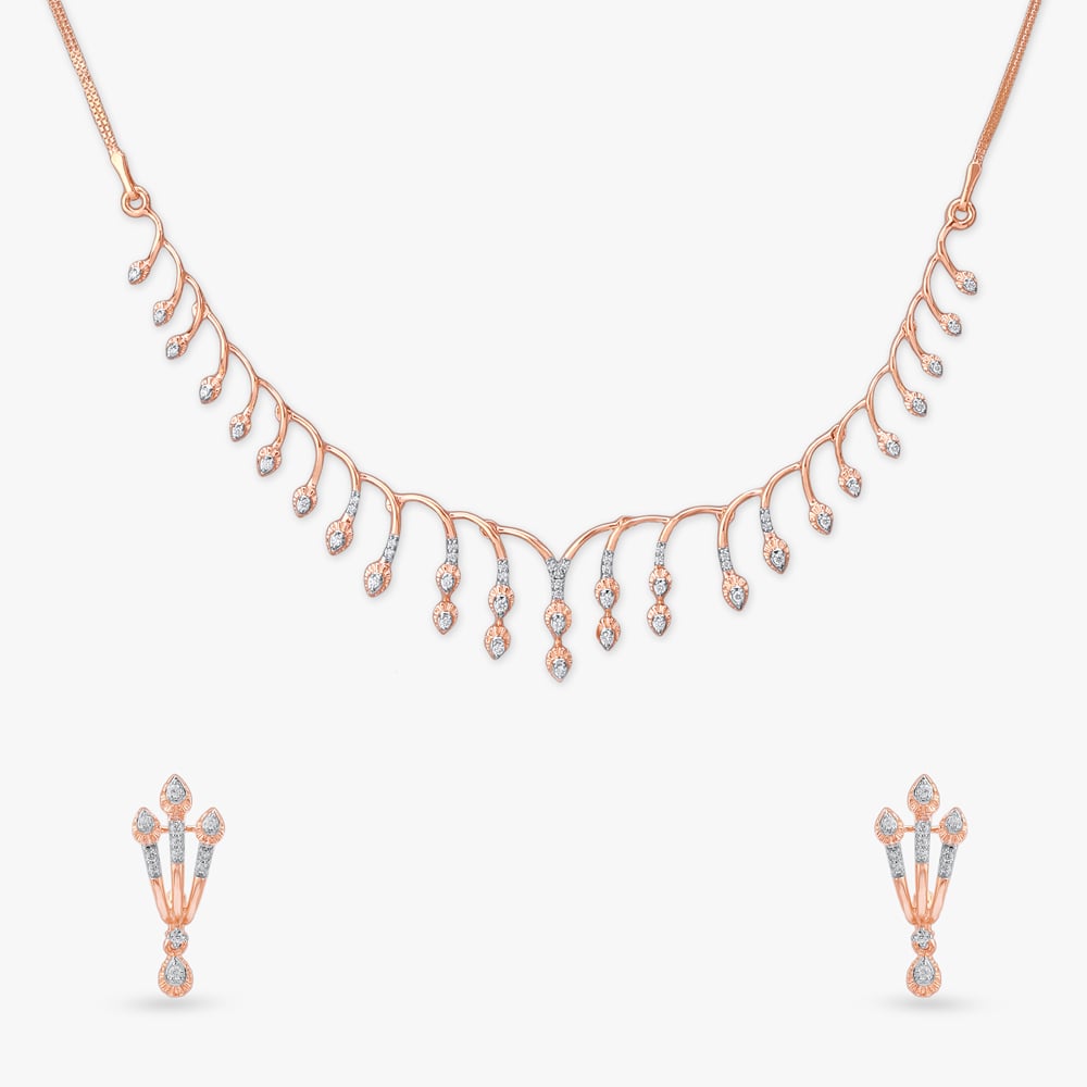 Blush Bloom Diamond Necklace Set,,hi-res image number null