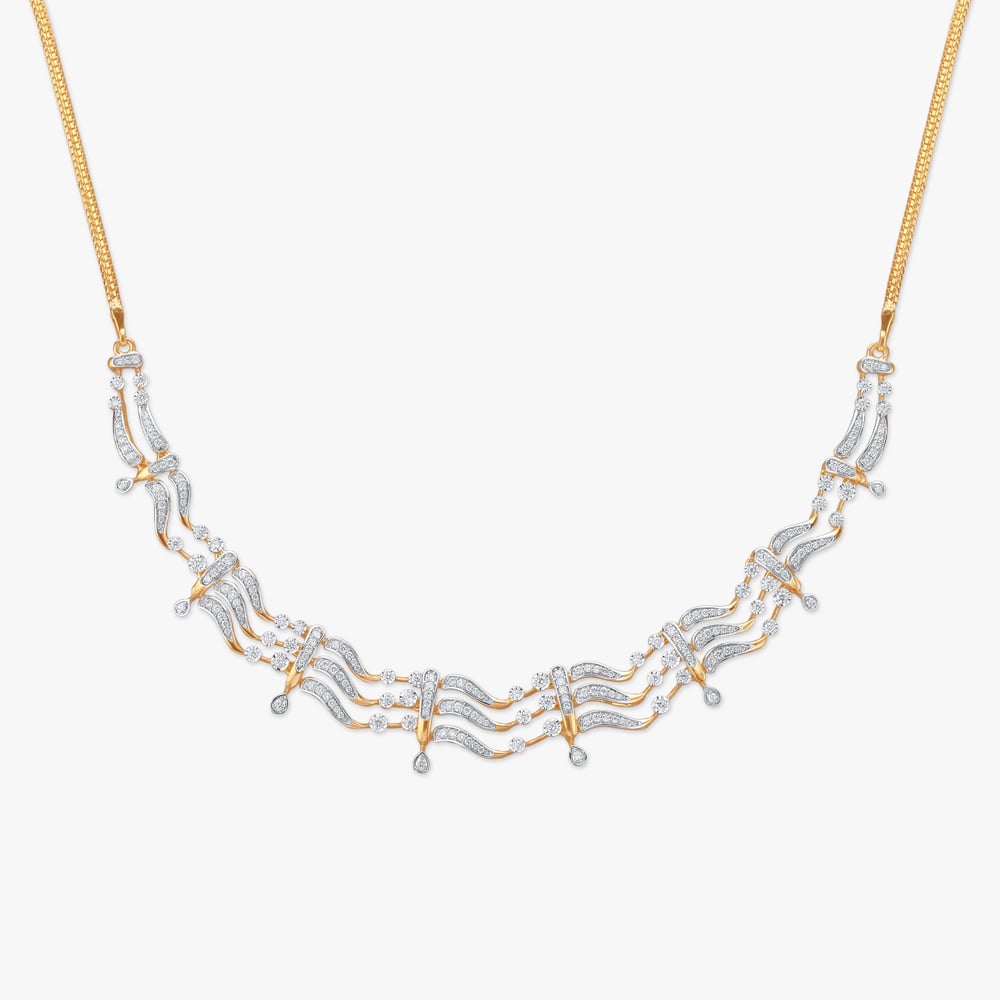 Radiant Ripple Diamond Necklace Set,,hi-res image number null