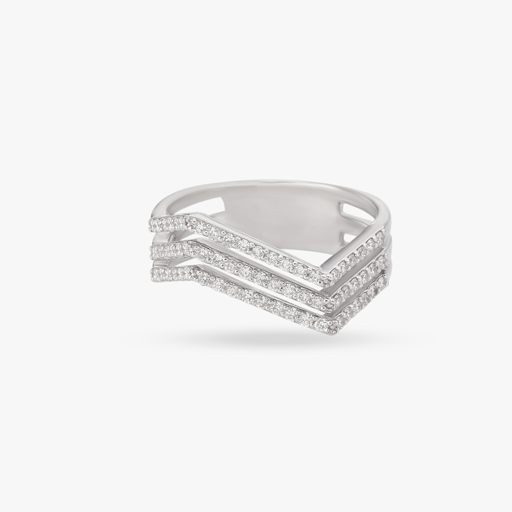 Dazzling Zigzag Diamond Finger Ring,,hi-res image number null