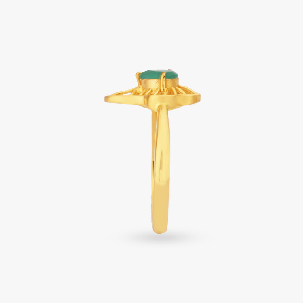 Leafy Gold Finger Ring,,hi-res image number null