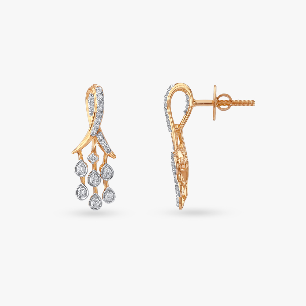 Bubbly Cascade Diamond Drop Earrings,,hi-res image number null