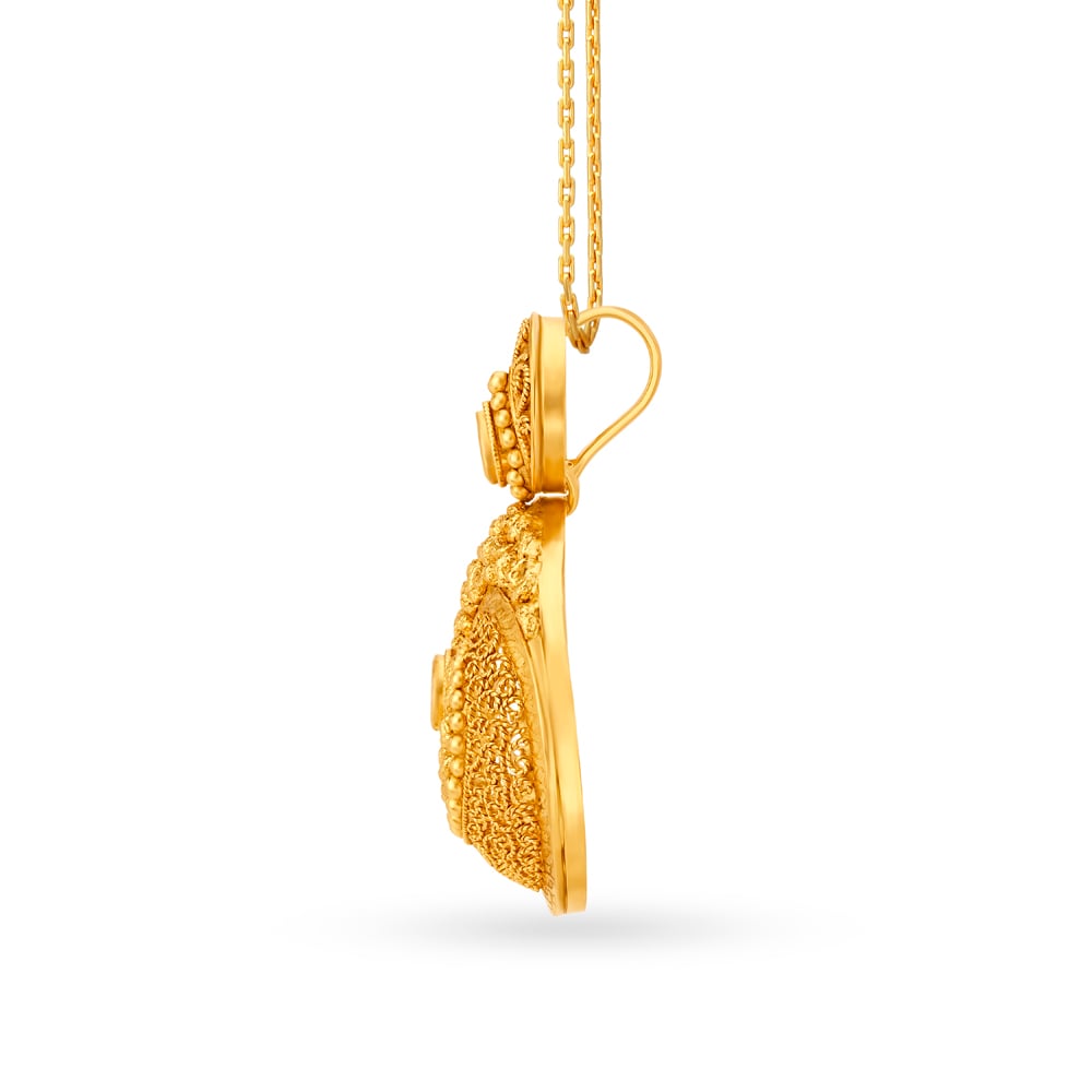 Quaint 22 Karat Yellow Gold And Stone Pendant,,hi-res image number null