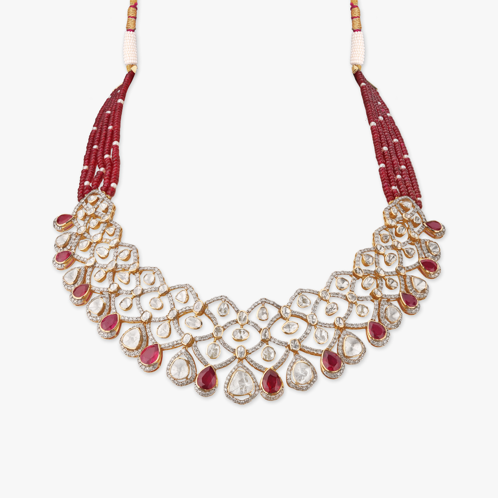 Crimson Cascade Diamond Neckwear Set,,hi-res image number null
