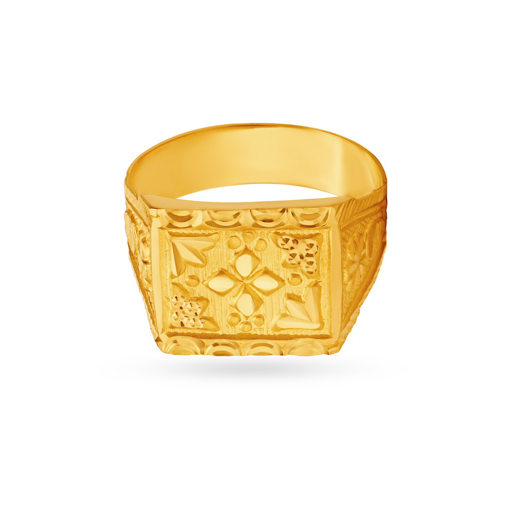 Luxurious Gold Finger Ring For Men,,hi-res image number null
