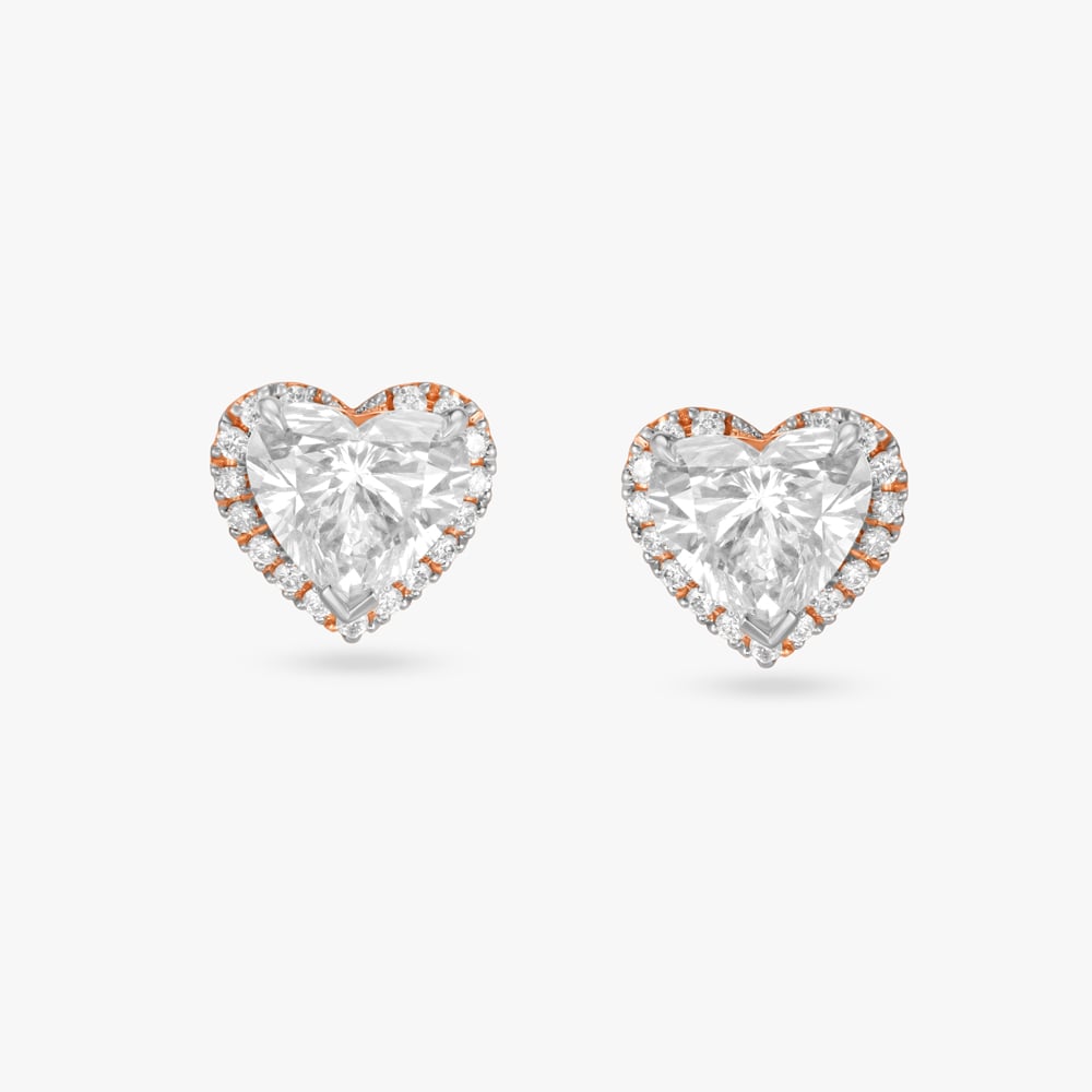 Harmony Hearts Solitaire Stud Earrings,,hi-res image number null