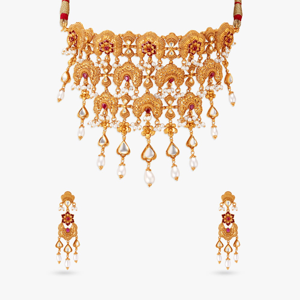 Zardosi Choker Necklace Set,,hi-res image number null