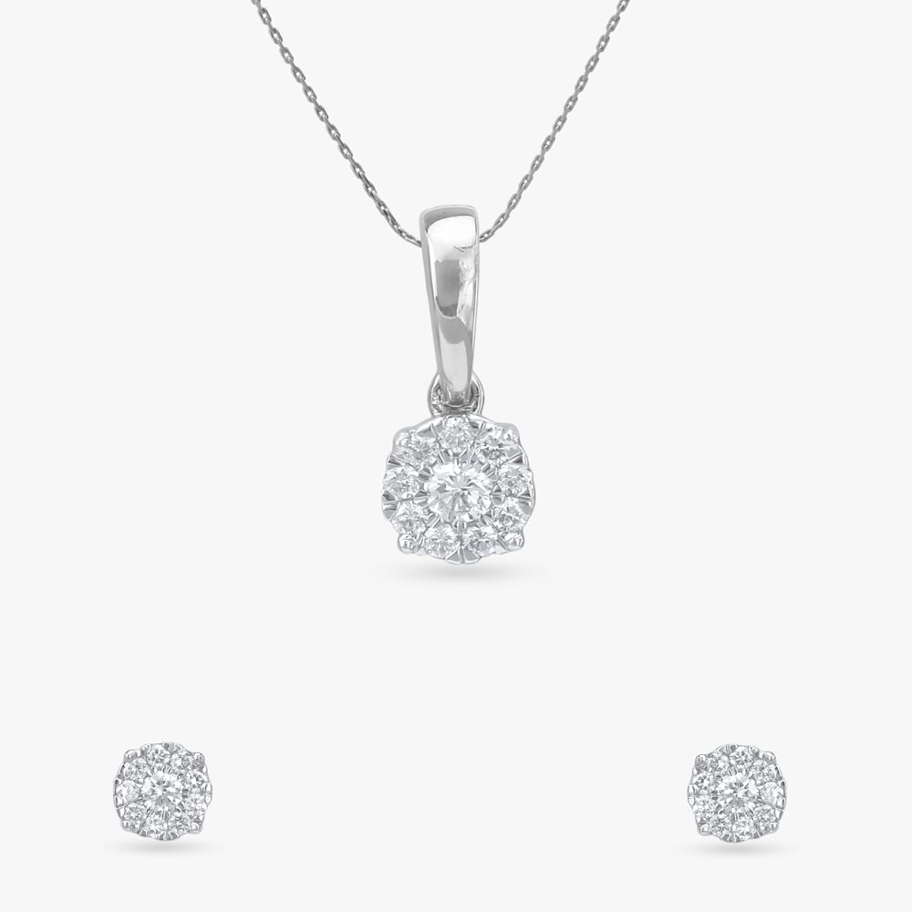

Timeless Sparkle Diamond Pendant and Earrings Set