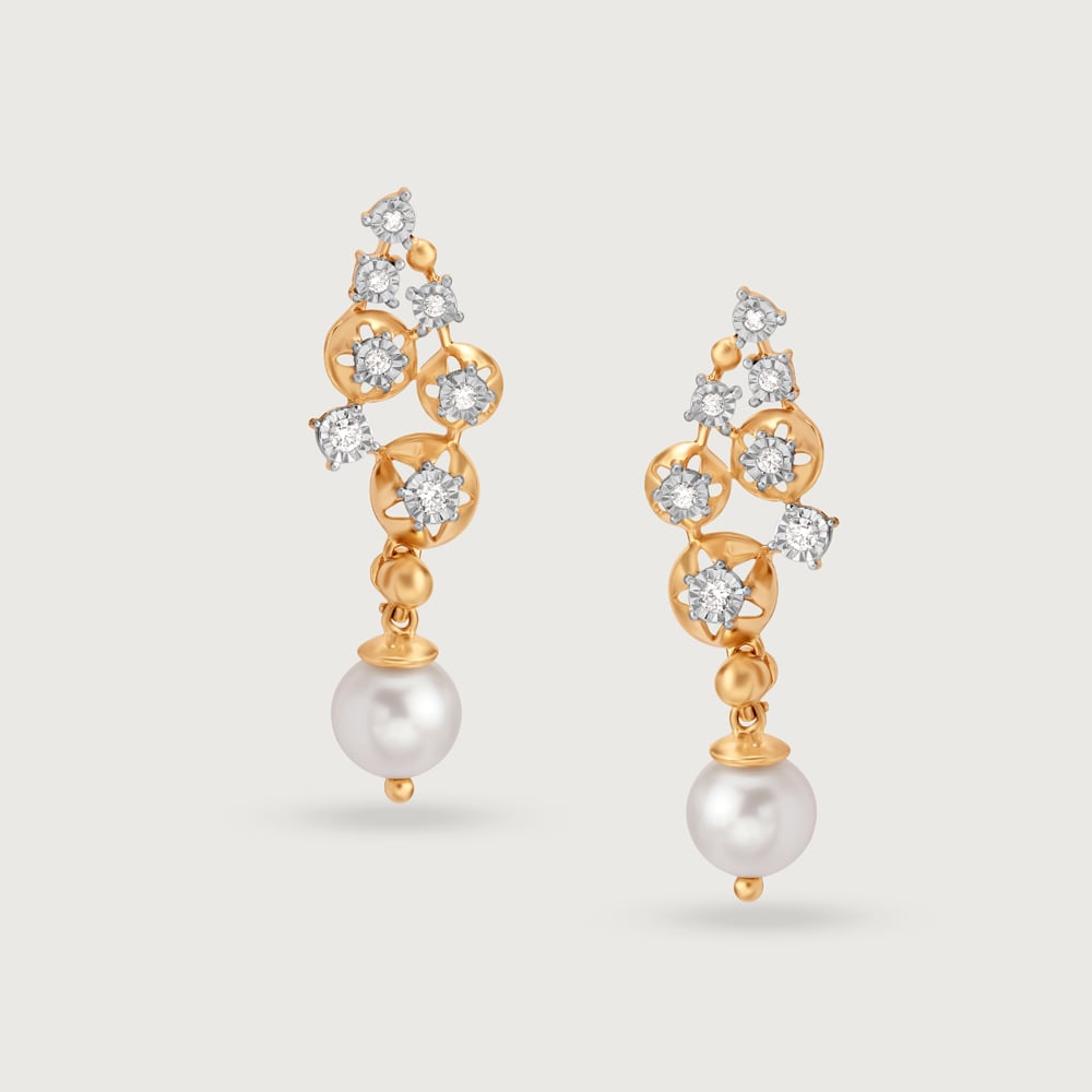 Pearlescent Cluster 14KT Drop Earrings,,hi-res image number null