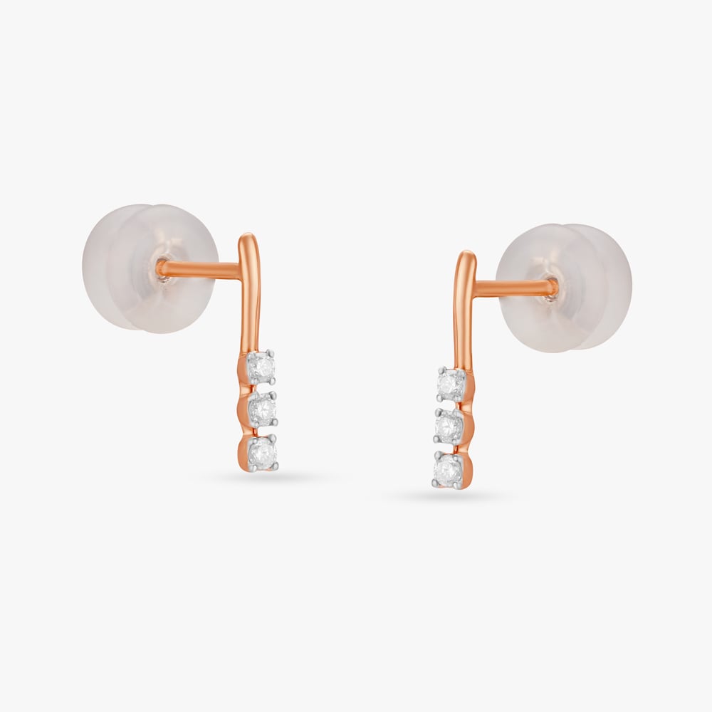 

Dainty Glam Diamond Stud Earrings