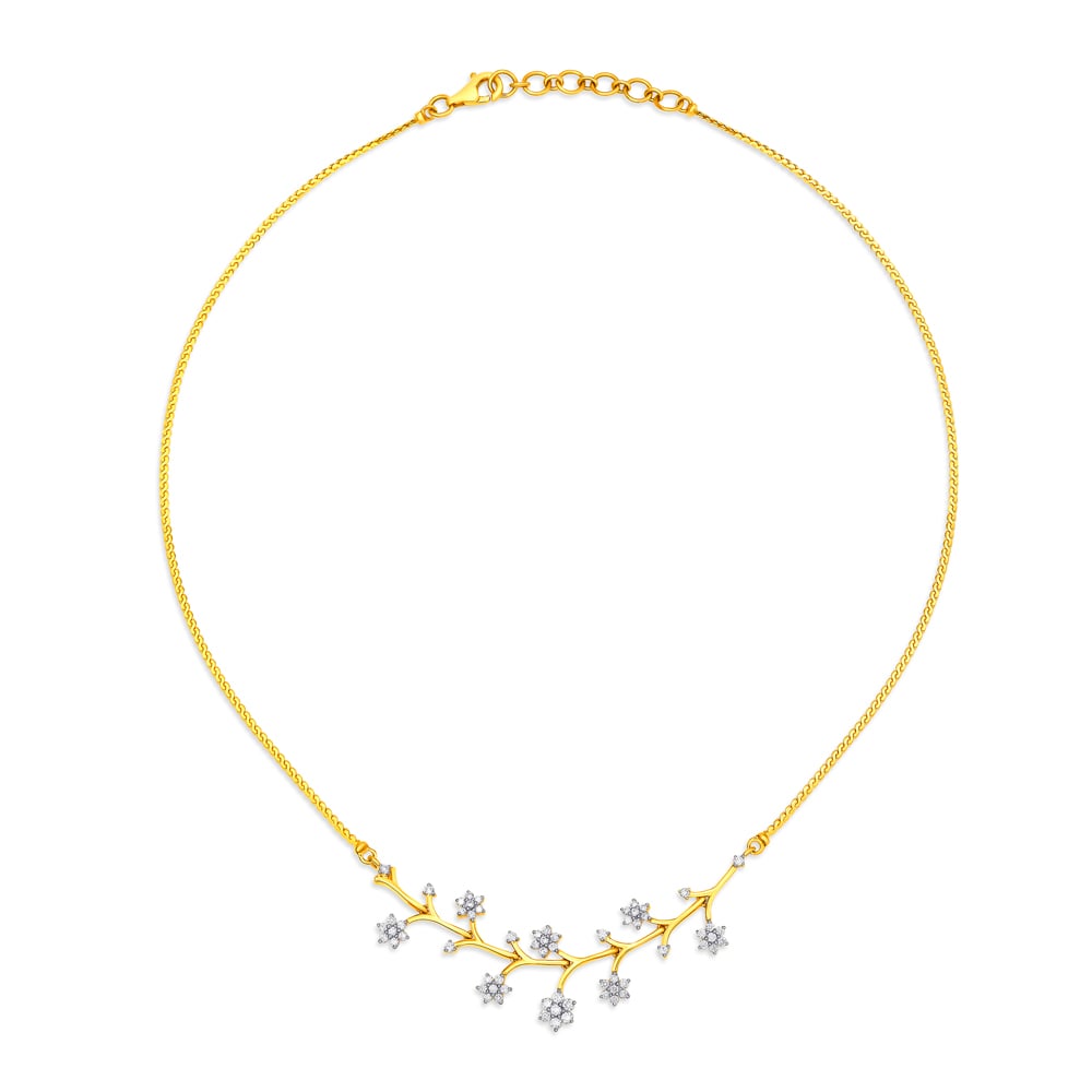 

Floral Branch Pattern Diamond Necklace