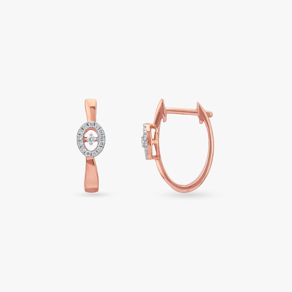 Halo Loop Diamond Hoop Earrings,,hi-res image number null