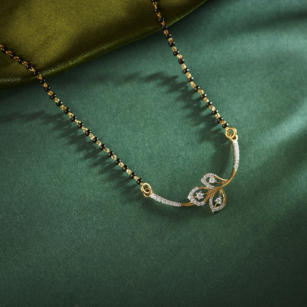 Leafy Charm Diamond Mangalsutra,,hi-res image number null