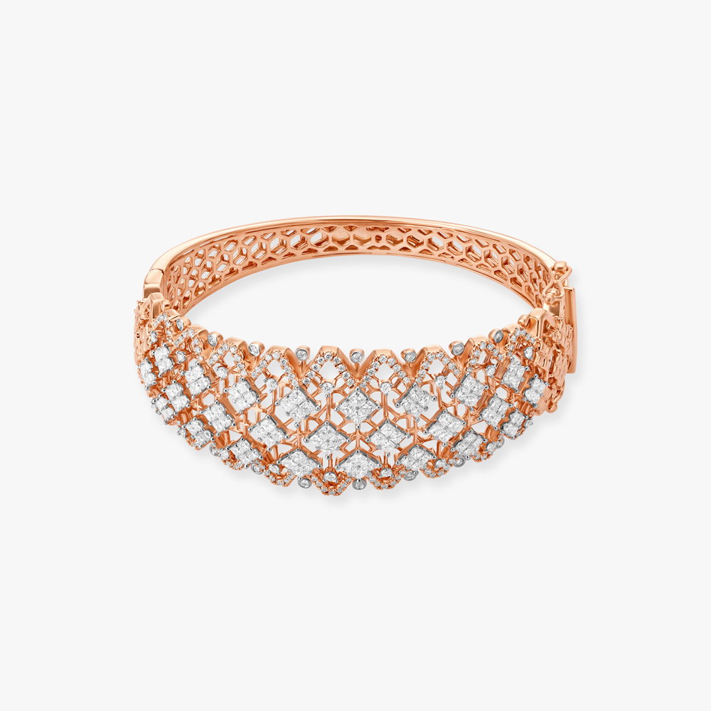 Dazzling Brilliance in Rose Gold Bangle,,hi-res image number null