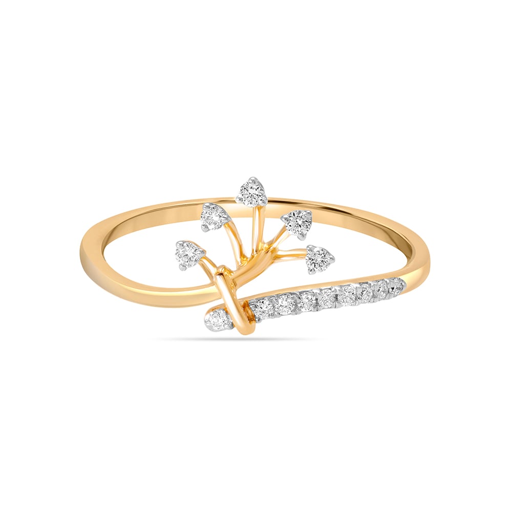14KT Yellow Gold Ethereal Bloom Diamond Finger Ring,,hi-res image number null