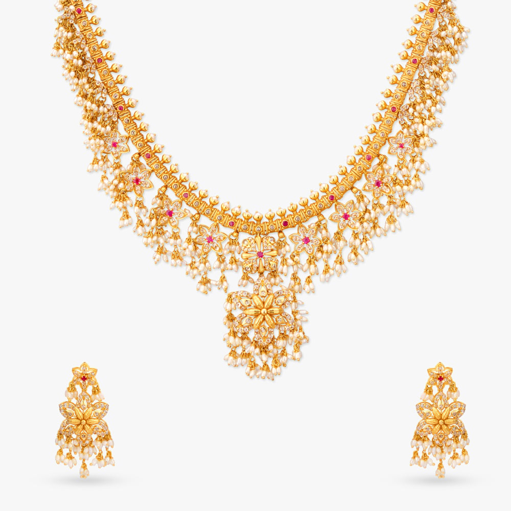 Dewdrop Guttapusalu Gold Guttapusalu Necklace Set,,hi-res image number null