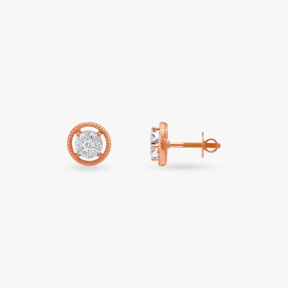 Twisted Halo Diamond Stud Earrings,,hi-res image number null