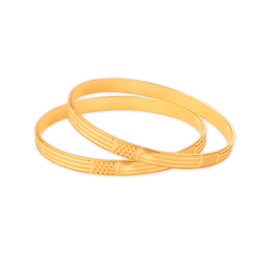 Gleaming Grandeur Gold Bangles,,hi-res image number null