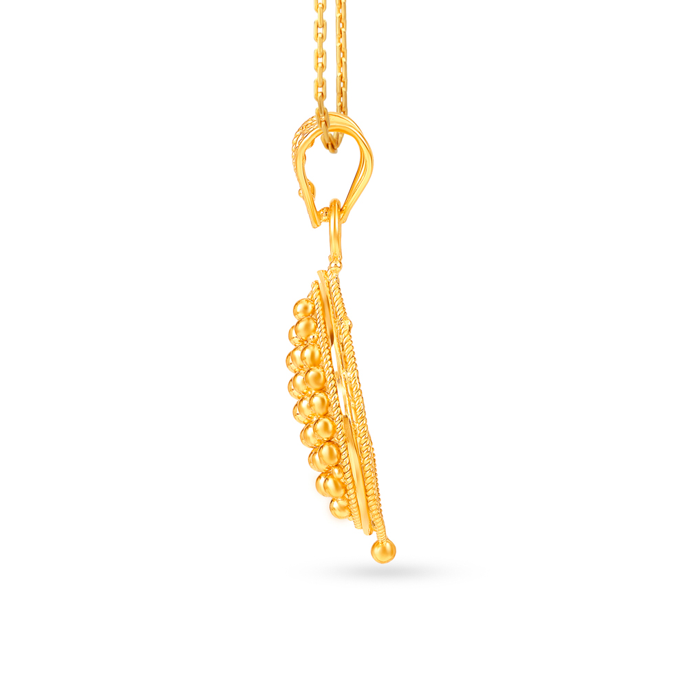 Scintillating 22 Karat Gold Pendant With Jali Work,,hi-res image number null