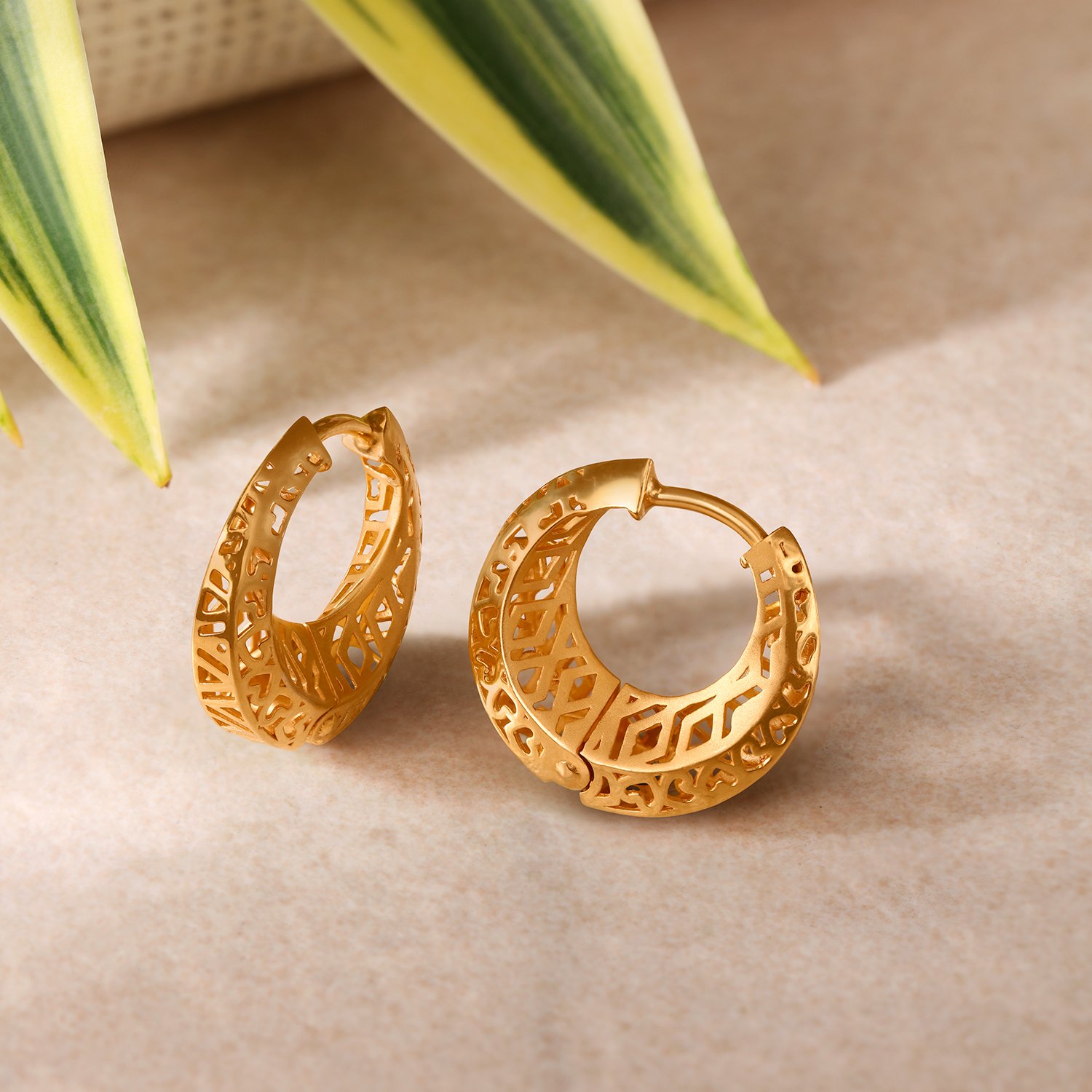 

Romantic Gold Hoop Earrings