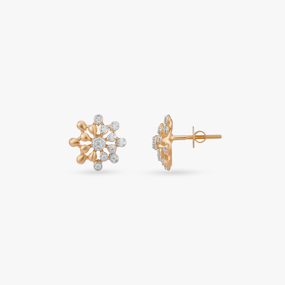 Radiant Bloom Diamond Stud Earrings,,hi-res image number null