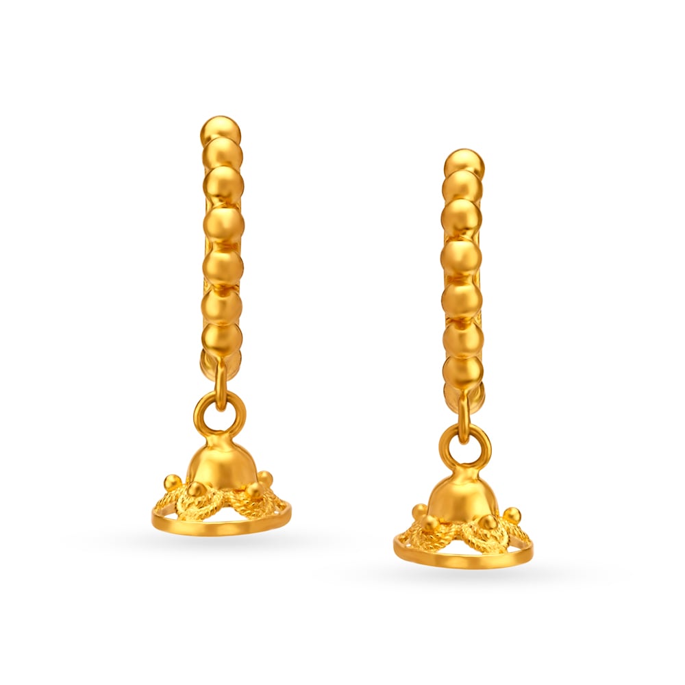 

Traditional Rawa Work Enticing Gold Drop Earrings