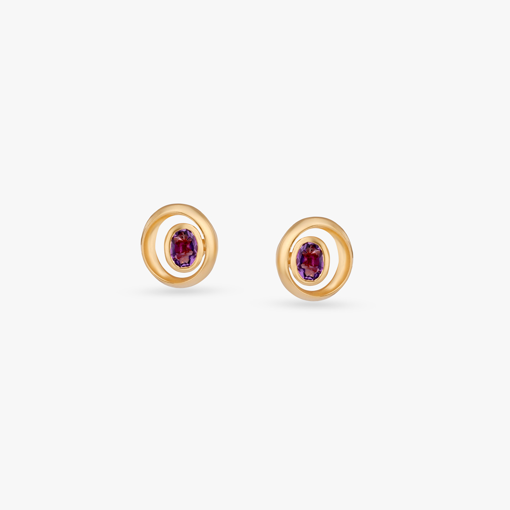 

Twilight Halo Gold Stud Earrings