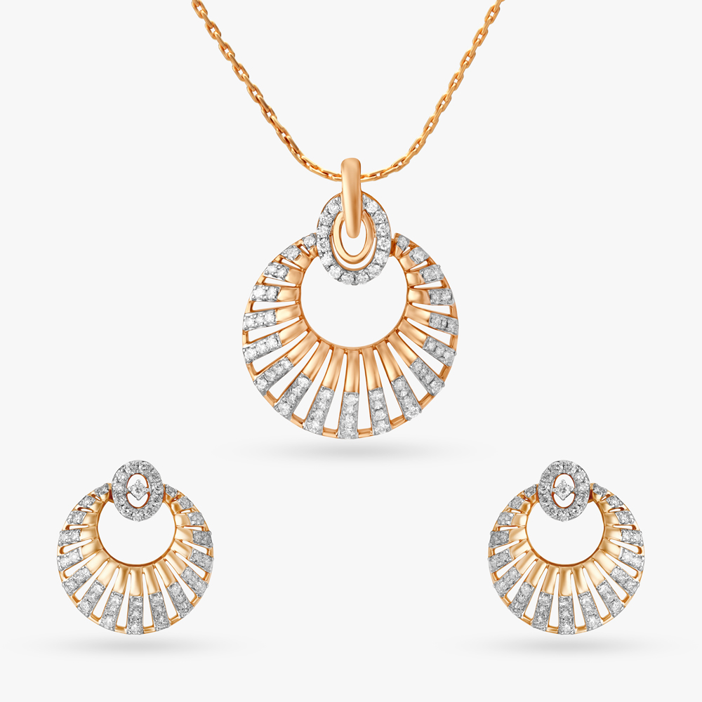 Classic Glam Diamond Pendant and Earrings Set,,hi-res image number null